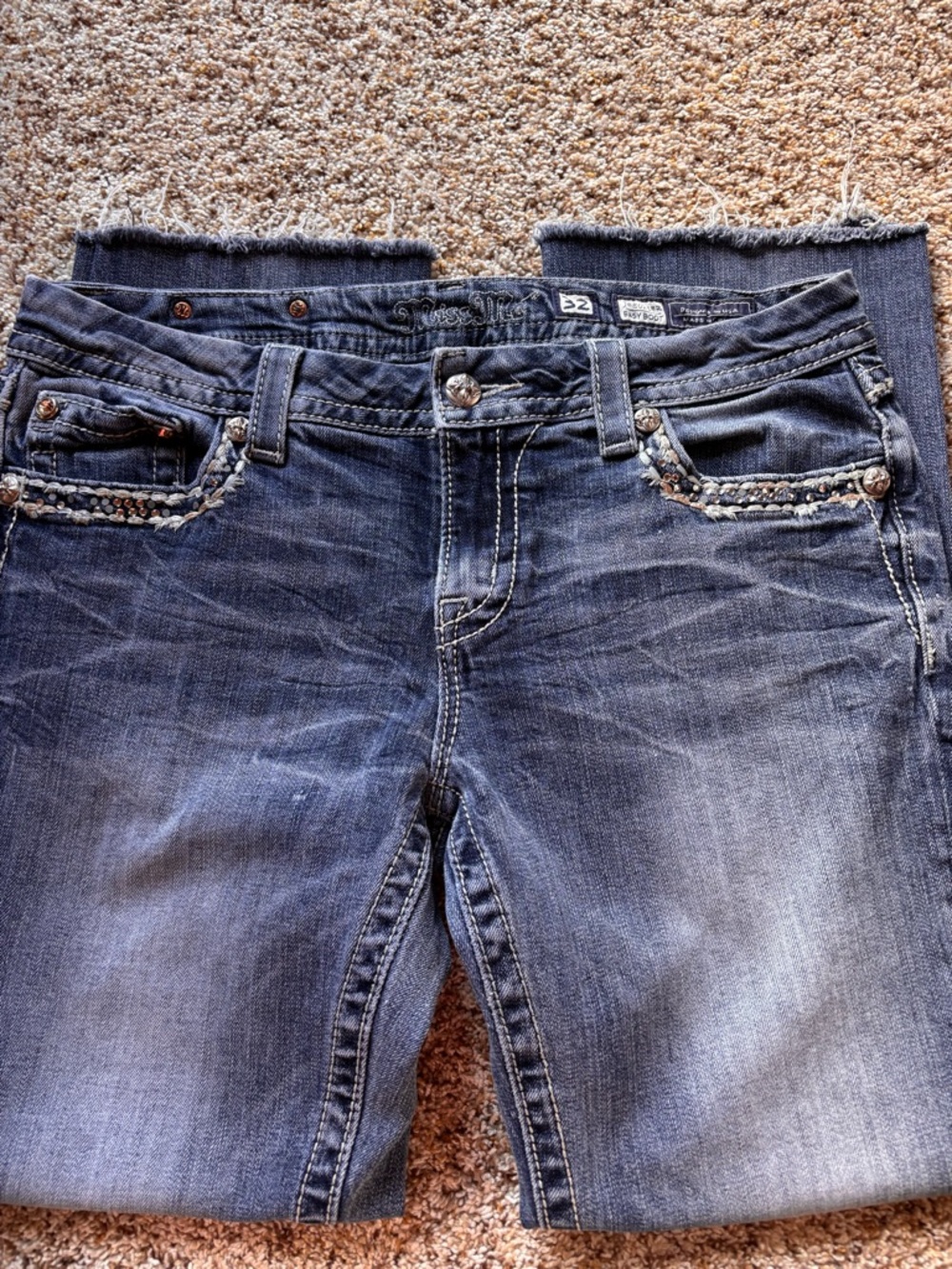 Miss Me Blue Bootcut Jeans with Embellished Back Pocket - Picture 3 of 6